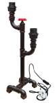 Vintage Industrial Water Pipe Table Lamp with Uplighter