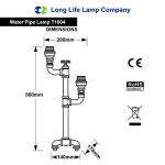 Vintage Industrial Water Pipe Table Lamp with Uplighter