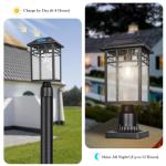 Modern Solar Post Light with Black Finish