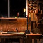 Vintage Industrial Water Pipe Table Lamp with Uplighter