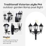 MiniSun 2.2m Traditional Black Outdoor Lamp Post