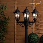 MiniSun 2.2m Traditional Black Outdoor Lamp Post