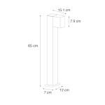 Dark Gray Industrial Outdoor Post Lamp 65 cm