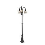 Rustic Black 3-Light Outdoor Post Lamp