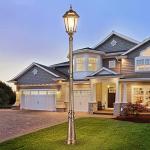 Vintage Black and Gold Outdoor Lamp Post