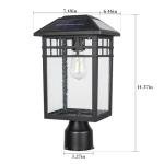 Modern Solar Post Light with Black Finish