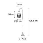 Black Outdoor Bollard Lamp for Gardens, LED Ready