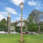 Vintage Black and Gold Outdoor Lamp Post
