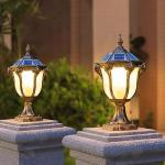 Solar LED Outdoor Post Caps in Rustic Bronze