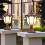 Solar LED Outdoor Post Caps in Rustic Bronze
