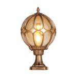 Retro Bronze Garden Lamp Post with Creative Ball