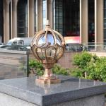 Retro Bronze Garden Lamp Post with Creative Ball