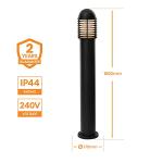 Black 1000mm Louvred Garden Bollard Light
