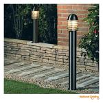 Black 1000mm Louvred Garden Bollard Light