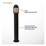 Black 1000mm Louvred Garden Bollard Light