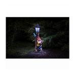 Solar Lamp Post Garden Gnome - Orange