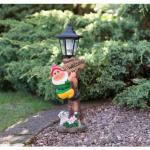Solar Garden Gnome with Lamp Post Light