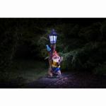 Solar Lamp Post Garden Gnome (Orange)