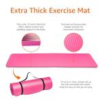 Extra Thick 1/2 Inch Yoga Mat with Strap, Pink