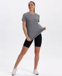 Women's Grey Short Sleeve Workout Tops 2025