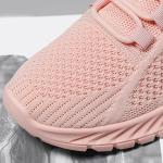 Comfortable Pink Lace-Up Womens Walking Sneakers