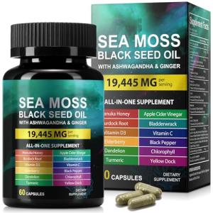 Sea Moss & Black Seed Oil Supplement Capsules