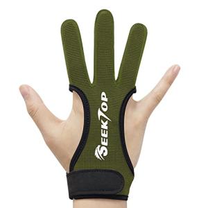 Seektop Leather Three Finger Archery Gloves - Green