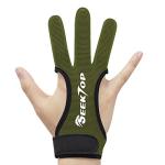 Seektop Leather Three Finger Archery Gloves - Green