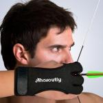 AHOSOUTLY Three Finger Leather Archery Gloves