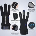 AHOSOUTLY Three Finger Leather Archery Gloves