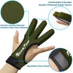 Seektop Leather Three Finger Archery Gloves - Green