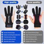 AHOSOUTLY Three Finger Leather Archery Gloves