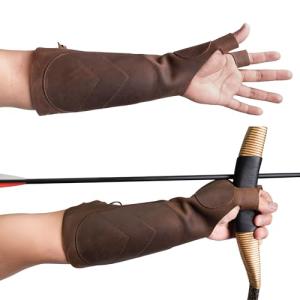 Leather Arm Guard for Archery - Bourbon Brown