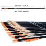 30-Inch Carbon Practice Arrows for Bows - Pack of 12