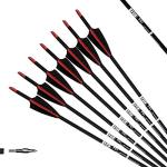 30 Inch Carbon Arrows with 3" Shield Vanes, 12 Pack