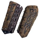 Medieval Faux Leather Arm Bracers and Gauntlets
