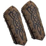 Medieval Faux Leather Arm Bracers and Gauntlets