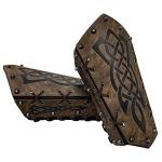 Medieval Faux Leather Arm Bracers and Gauntlets