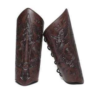 Viking Leather Bracers for Archery and Costumes