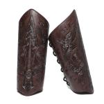 Viking Leather Bracers for Archery and Costumes