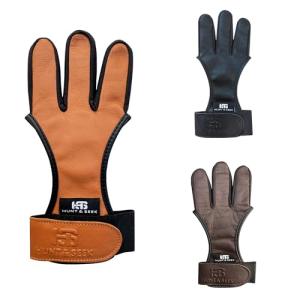Cow Leather Three Finger Archery Shooting Glove