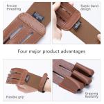 3-Finger Leather Archery Glove with Adjustable Strap