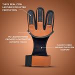 Cow Leather Three Finger Archery Shooting Glove
