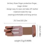 3-Finger Leather Archery Glove with Adjustable Strap