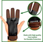 KESHES Three Finger Leather Archery Glove