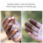 3-Finger Leather Archery Glove with Adjustable Strap