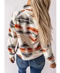Aztec Print Fleece Jacket with Pockets for Women