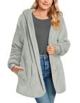 Warm Fleece Hooded Jackets for Women, Plus Size