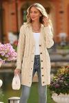 PRETTYGARDEN Women's Chunky Cable Knit Cardigan