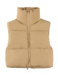 UANEO Women's Cropped Puffer Vest in Khaki